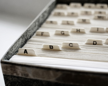 Discover our members Alphabetical index card file